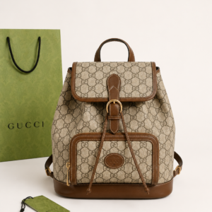 gucci backpack interlocking gg supreme canvas apricot coffee g2381 1