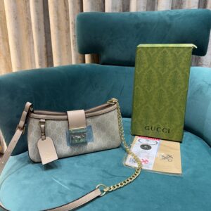 gucci padlock beige small shoulder bag with og box & dust bag 88278 beige
