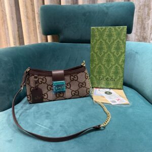 gucci padlock brown big gg small shoulder bag with og box & dust bag 88278 big gg