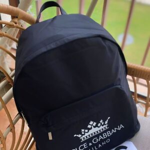 dolce & gabbana nylon black red crossunisex backpack with dust bag dg922 black black