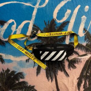 off white binder nylon waist fannypack track belt bag with dust bag (1955 1) sale