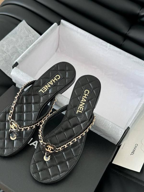 chanel black flat mule for her wid og box b2428 chanel black flat mule for her wid og box b2428