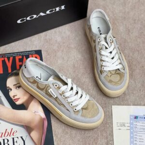 coach citysole platform sneaker beige canvas for her with og box c0 1 beige canvas