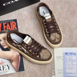 coach citysole platform sneaker brown canvas for her with og box c0 1 brown canvas
