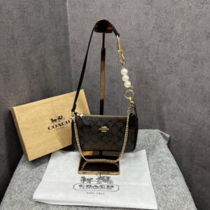 coach nolita 19 coffee sling bag with box dust bag sling chain