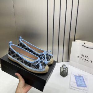 coach collins espadrille in signature denim with og box & carry bag 888 21 denim