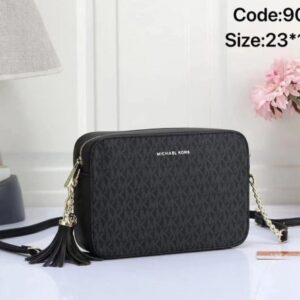 michael kors jet set camera bag with og & box dust bag (black black) 9028