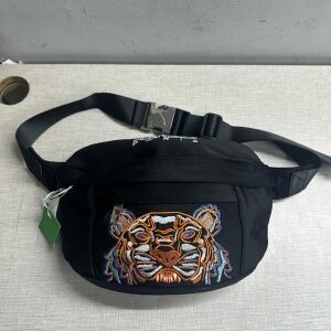 kenzo waist nylon pouch track belt bag signature with dust bag (k131 black purple white) sale