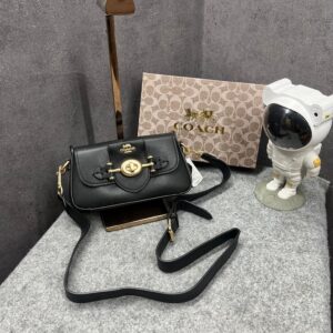 coach brie shoulder bag with og box & dust bag black 2383