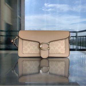 coach tabby shoulder bag 26 apricot print leather dual strap with og double box high quality apricot print