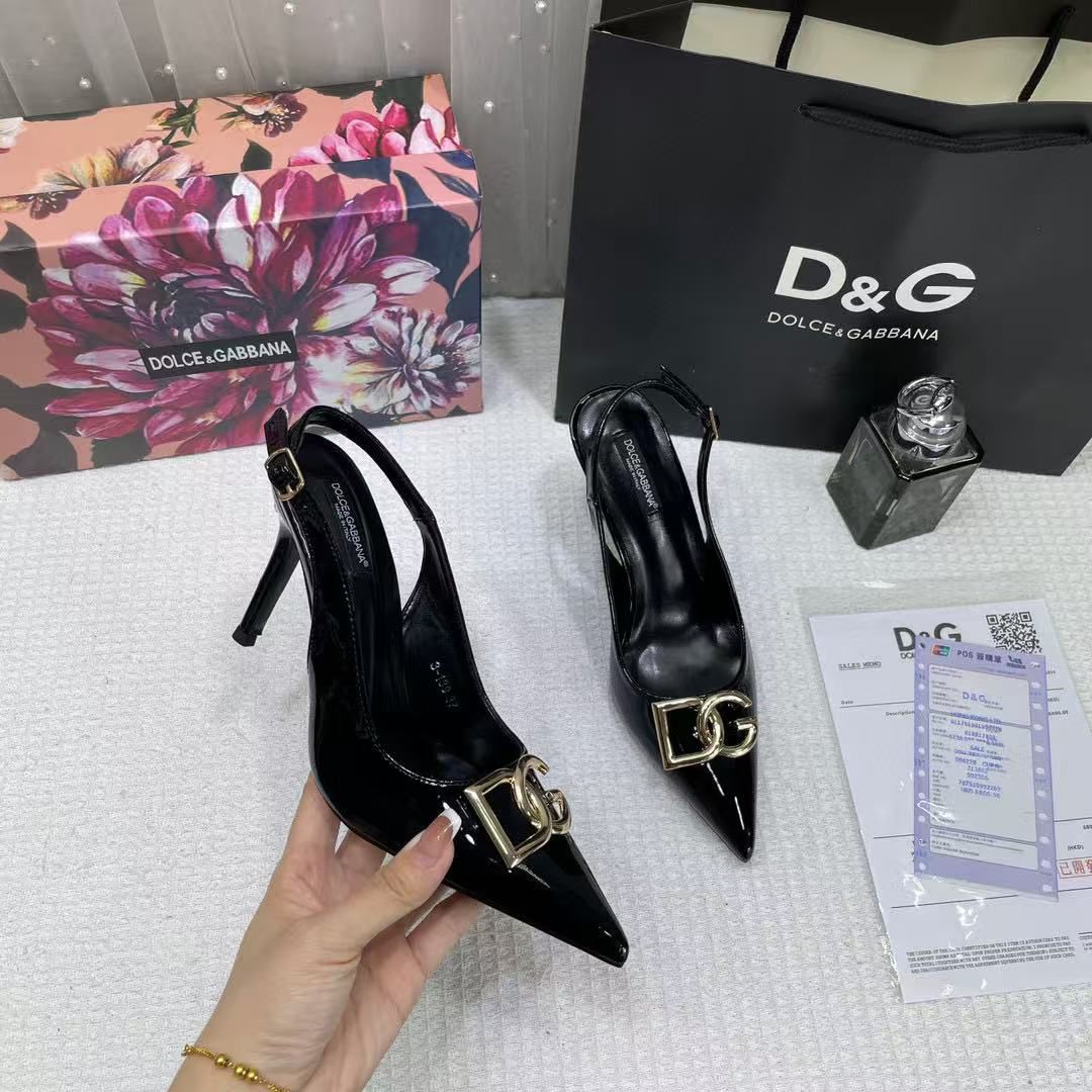 dolce & gabban dg polished calfskin slingback pumps black 933 dg dolce & gabban dg polished calfskin slingback pumps black 933 dg
