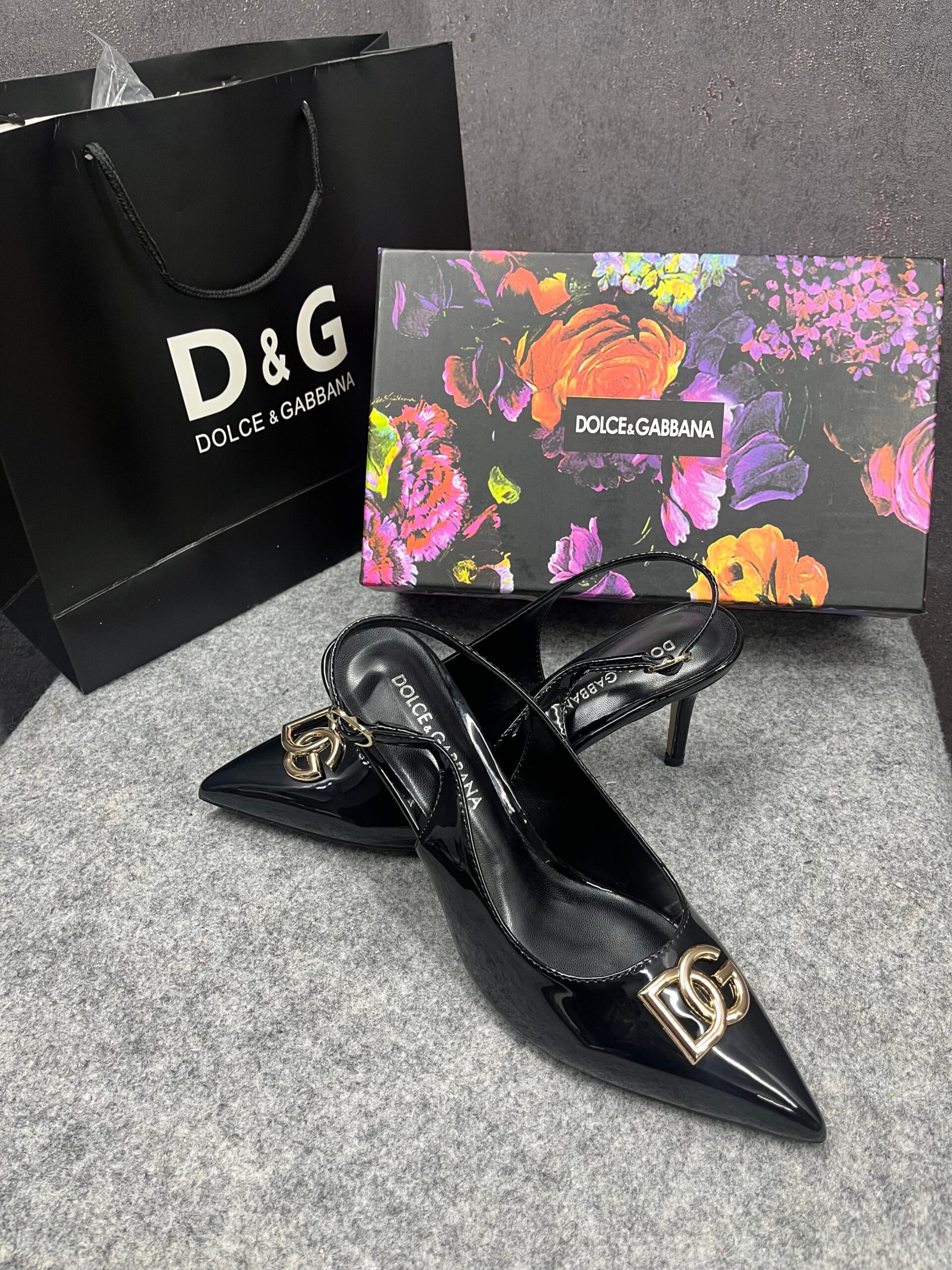 dolce & gabban dg polished calfskin slingback pumps black 933 dg dolce & gabban dg polished calfskin slingback pumps black 933 dg