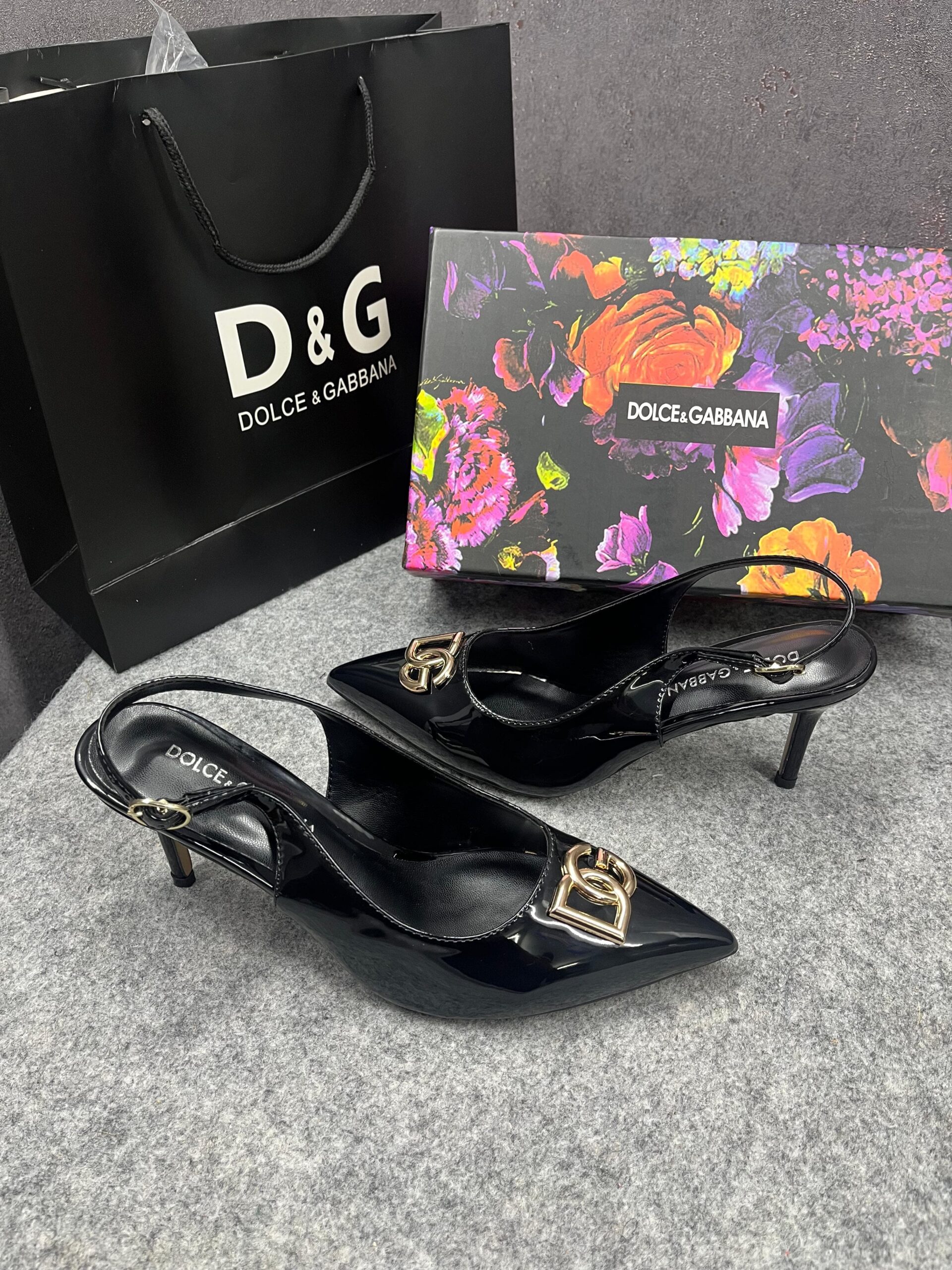 dolce & gabban dg polished calfskin slingback pumps black 933 dg dolce & gabban dg polished calfskin slingback pumps black 933 dg