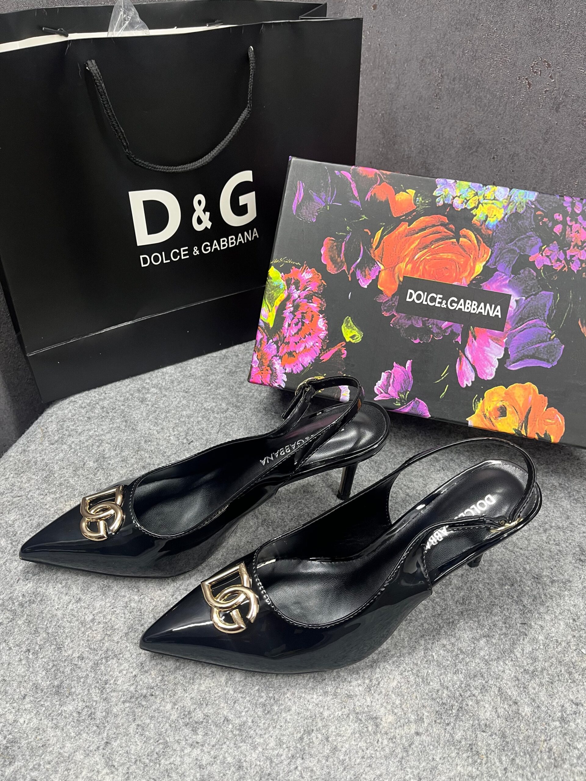 dolce & gabban dg polished calfskin slingback pumps black 933 dg dolce & gabban dg polished calfskin slingback pumps black 933 dg