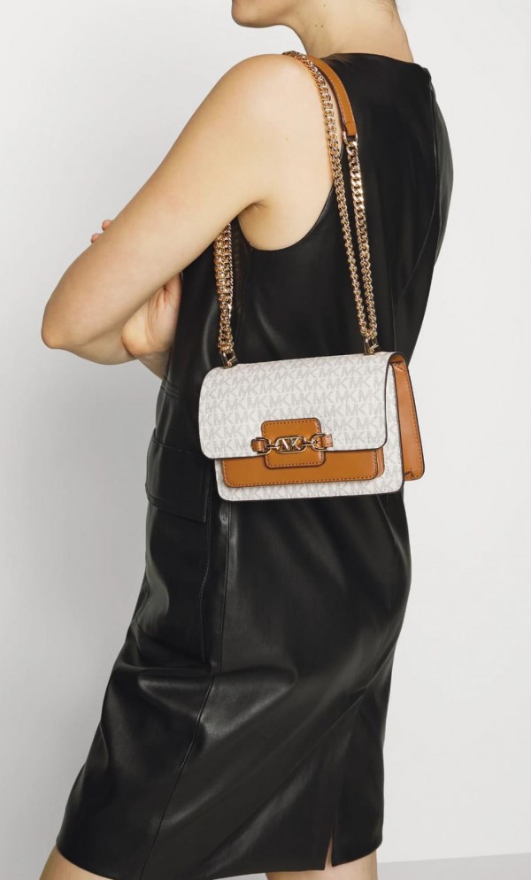 michael kors mk heather shoulder bag with og box & dust bag (100836 beige brown) michael kors mk heather shoulder bag with og box & dust bag (100836 beige brown)