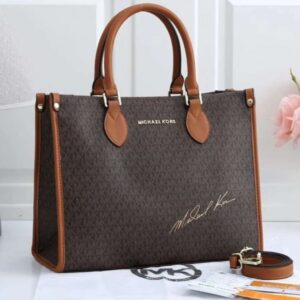 michael kors signature tote bag with dust cover (10288 coffee brown)
