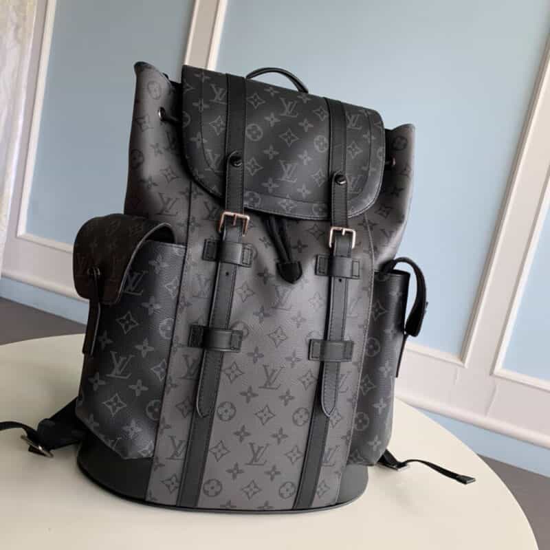 louis vuitton christopher mm backpack monogram eclipse premium leather unisex 41379 louis vuitton christopher mm backpack monogram eclipse premium leather unisex 41379