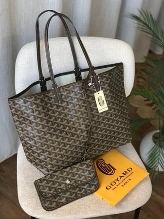 saint louis pm tote bag dark coffee with a detachable pouch with dust cover saint louis pm tote bag dark coffee with a detachable pouch with dust cover