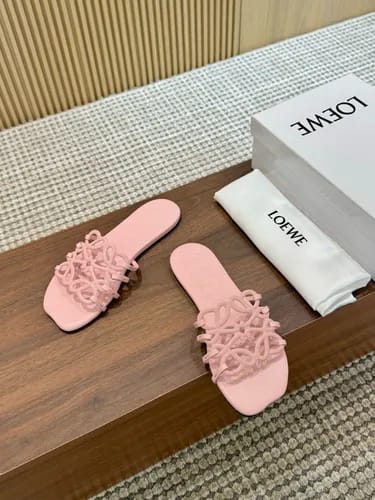loewe petal anagram pink slides for women with original box and dust cover pink 2506 loewe petal anagram pink slides for women with original box and dust cover pink 2506