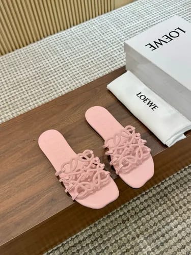 loewe petal anagram pink slides for women with original box and dust cover pink 2506 loewe petal anagram pink slides for women with original box and dust cover pink 2506