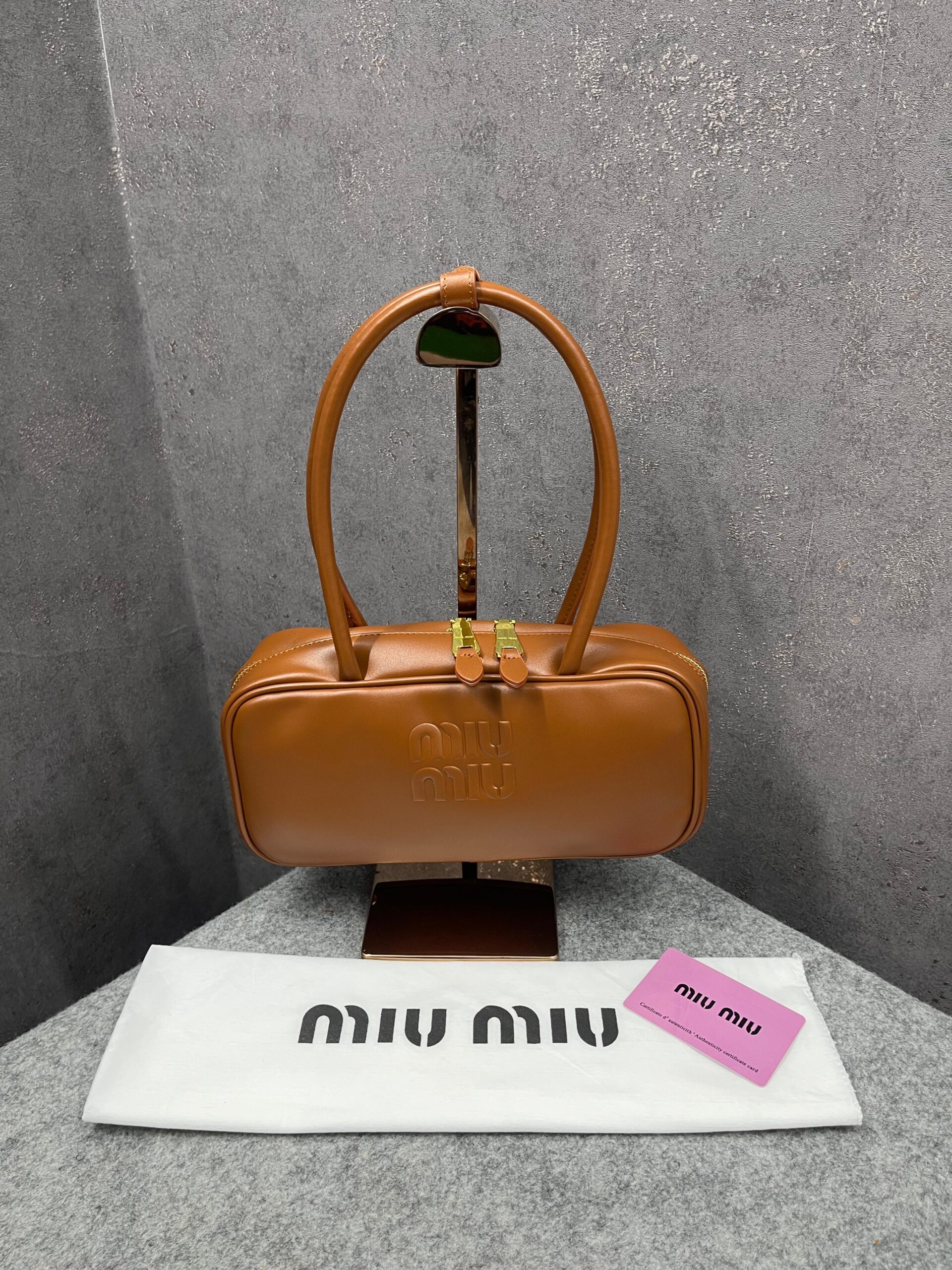 miu miu beau leather brown top handle bag with dust bag brown 502 1 sale miu miu beau leather brown top handle bag with dust bag brown 502 1 sale