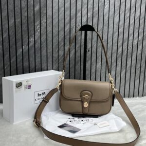 coach turnlock hadley brown shoulder crossbody bag with originalbox brown