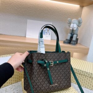 michael kors emilia green handbag with dust cover 22311 green
