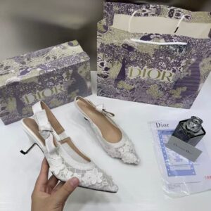 dior jadior slingback heels pumps white for her with original box and carry bag 1688 2 white