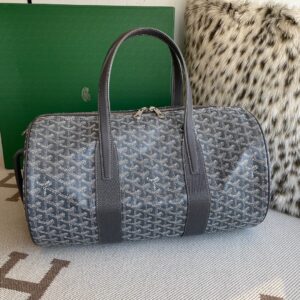 goyard barrel 40 sports bag in the grey colorway mini duffle with dust cover grey