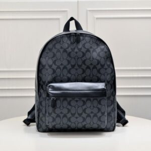 coach houston backpack 55398 black flower signature canvas with dust cover carry bag