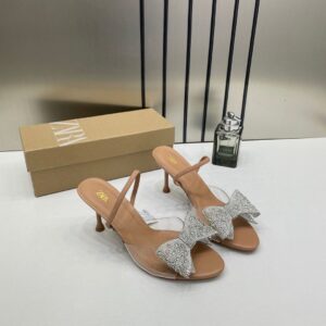 zara bow crystal jewel heel with og box 3053 1