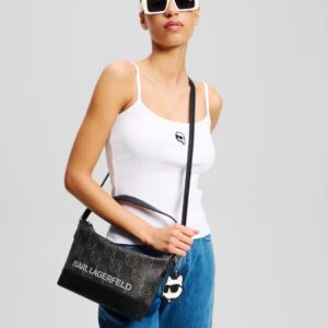 karl lagerfeld ikon crossbody nft all over pattern black bag with dust bag sale