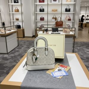 coach sierra satchel in signature canvas white with og box dust bag 88067 white