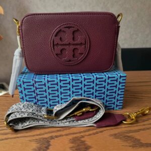 tory burch miller crossbody camera bag red with og box & dust bag 3300 red
