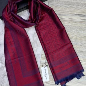 salvatore ferragamo red navy gancini monogram signature luxury silk pashmina scarf with box polythene