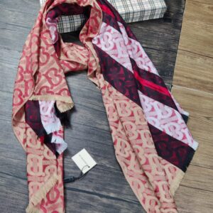 burberry multicolor blue black red check luxury cotton pashmina scarf with polythene