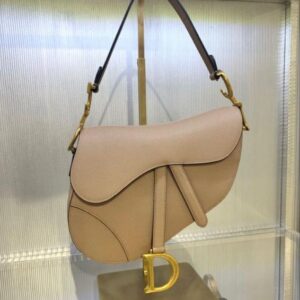 christian dior saddle bag black leather with og box dust bag apricot 1806 apricot