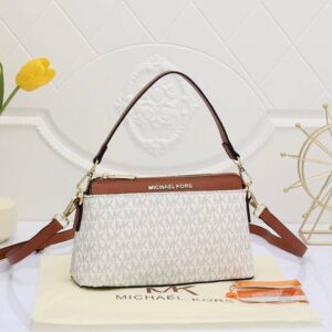 michael kors jet set large logo crossbody bag with dust cover & carry bag 1685 beige brown