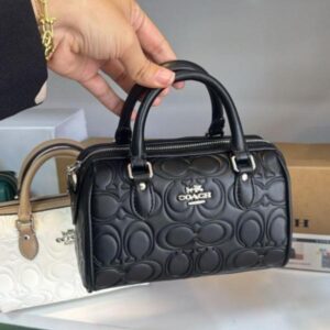 coach mini rowan crossbody bag with og box dust cover & carry bag c8 black