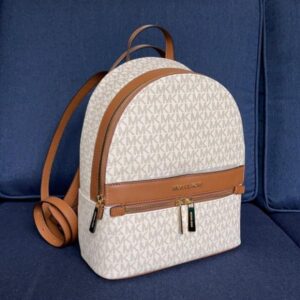 michael kors kenly backpack with dust bag beige brown 908