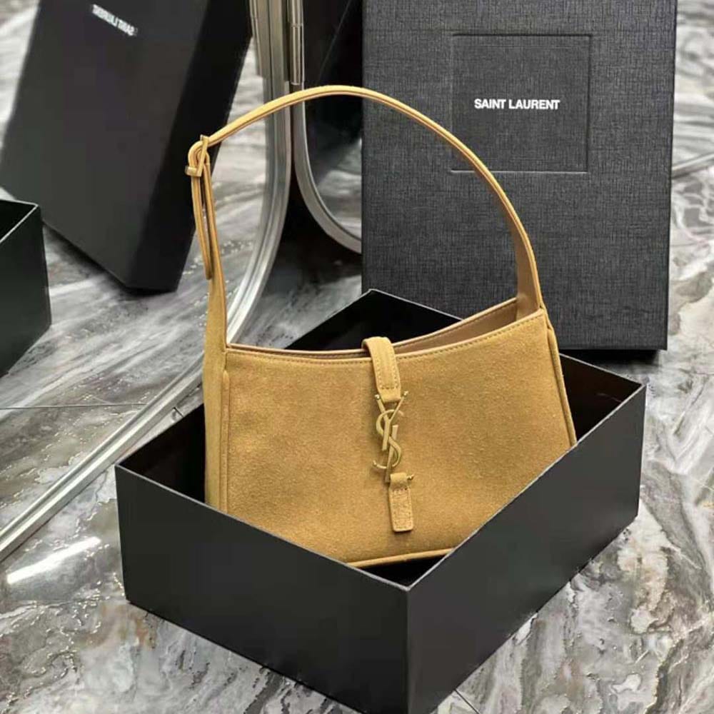 ysl saint laurent hobo khakhi gold leather shoulder bag with og box & dust bag 6030 velvel khakhi ysl saint laurent hobo khakhi gold leather shoulder bag with og box & dust bag 6030 velvel khakhi