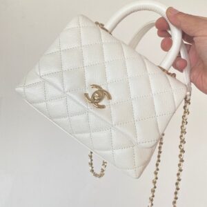  chanel coco top handle small bag with og box 
