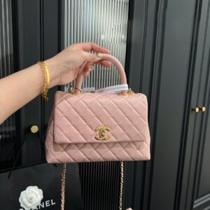  chanel coco top handle small bag with og box 