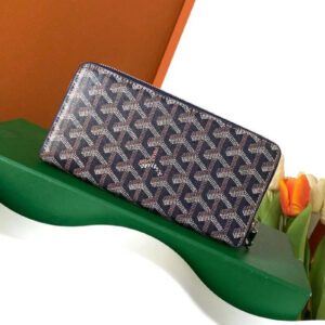 goyard gm matignon continental zip wallet blue goyardine coated canvas with og box blue 60017