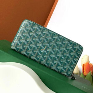 goyard gm matignon continental zip wallet green goyardine coated canvas with og box green 60017