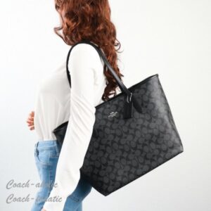coach city tote bag with og box (55398 black)