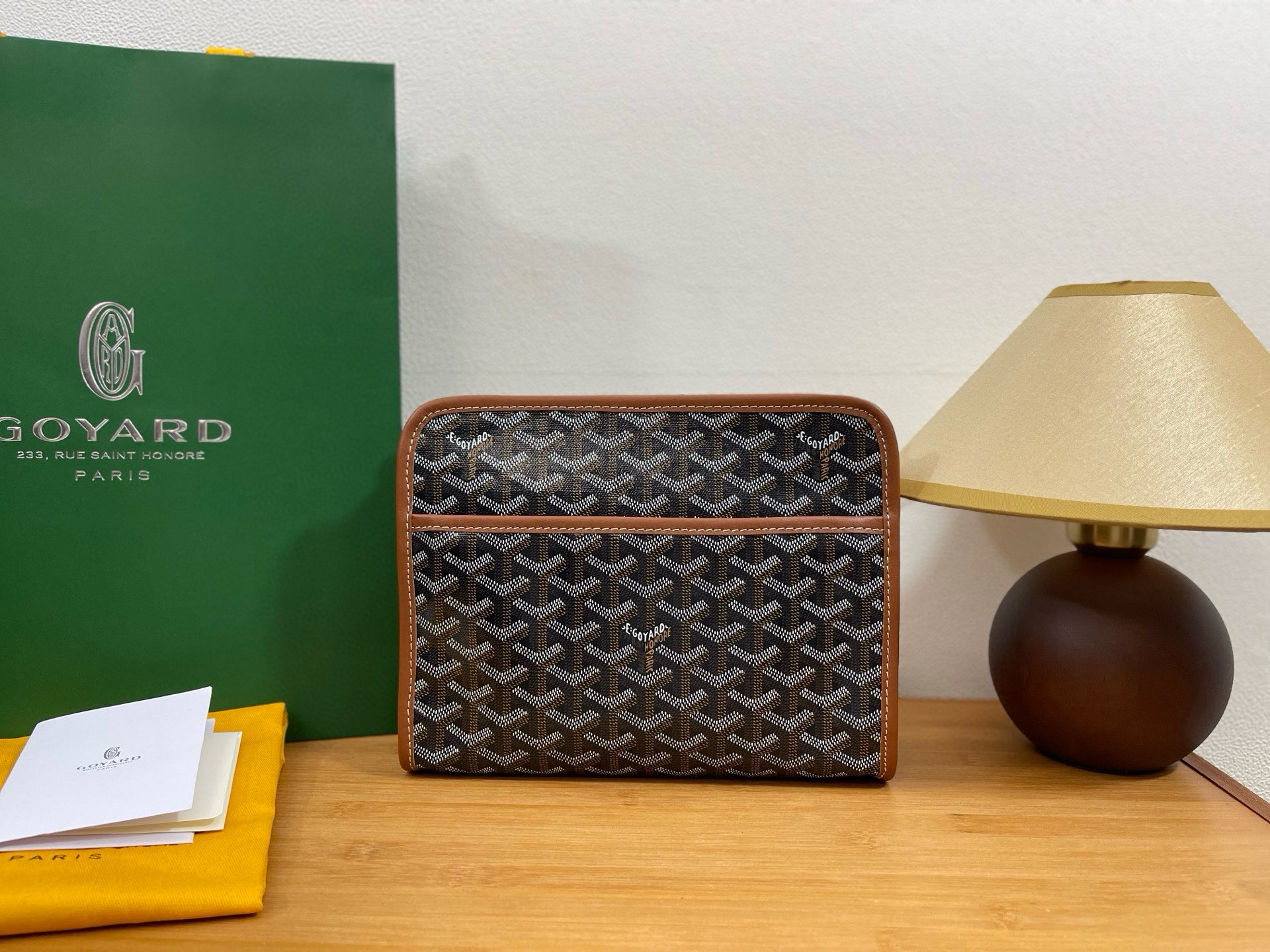 goyard jouvence pm toiletry bag brown with dust cover goyard jouvence pm toiletry bag brown with dust cover