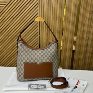 gucci linea hobo bag crafted monogram canvas with dust cover 811960