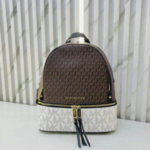 michae l kors rhea backpack double zipper with dust bag(0089 1 coffe black)