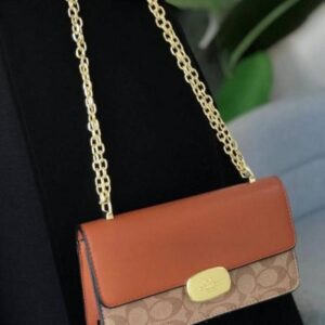  coach eliza flap crossbody bag with og double box
